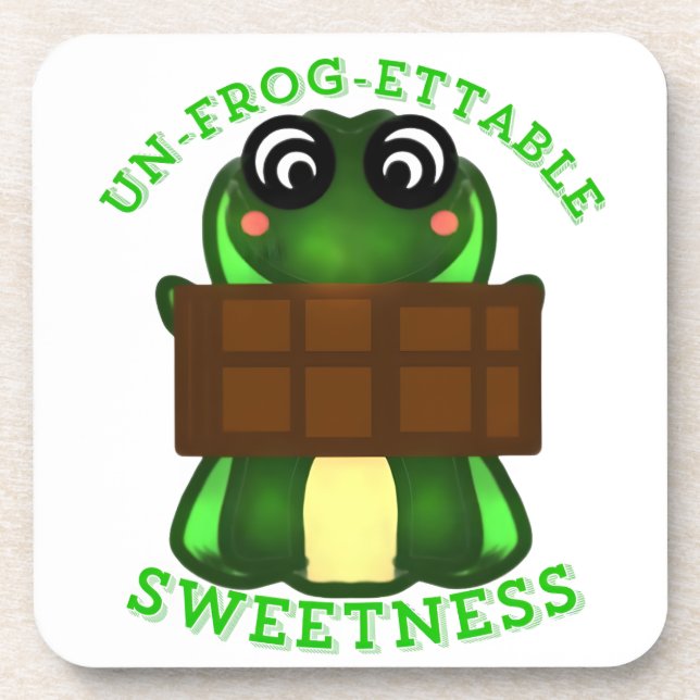 Custom Un-frog-ettable Sweetness Frog Gift T-Shirt Beverage Coaster (Front)
