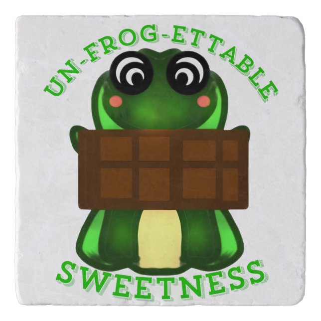 Custom Un-frog-ettable Sweetness Frog Gift T-Shirt Trivet (Front)