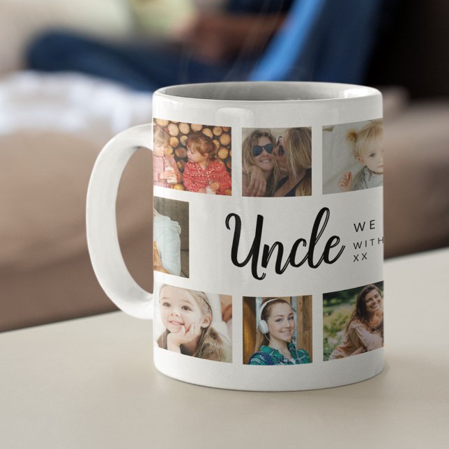 Custom Uncle 18 Photo Collage Coffee Mug (Creator Uploaded)