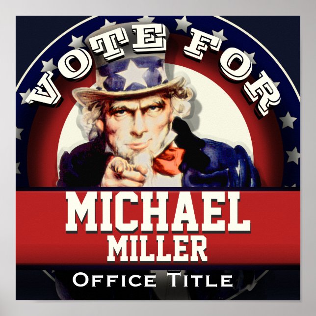 Custom Uncle Sam Campaign Template Poster (Front)