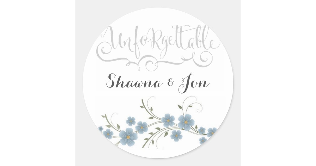 Unforgettable Sticker Custom Unforgettable Wedding Stickers | Zazzle