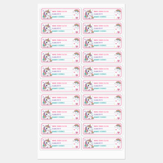 Custom Unicorn Book Labels