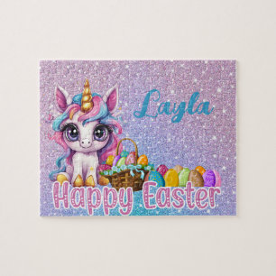 Custom Unicorn Child Name Easter Puzzle