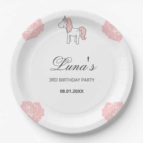 Custom Unicorn Cute Pink Birthday Party 