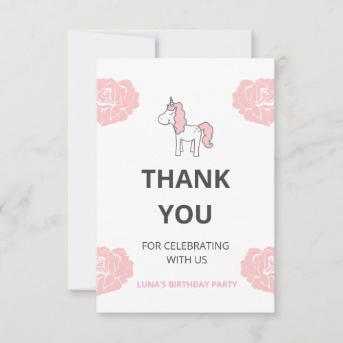 Custom Unicorn Cute Pink Birthday Party 
