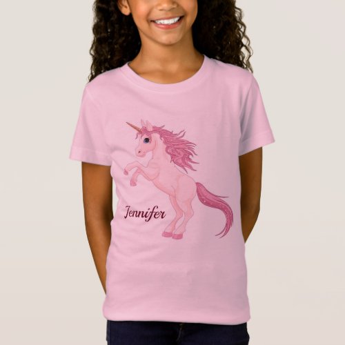 Custom Unicorn Girls T_shirt Personalize NAME