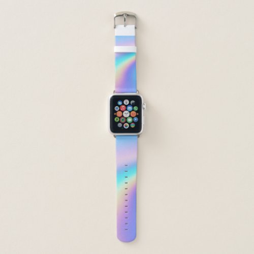 Custom Unicorn Holographic  Pastel rainbow colors Apple Watch Band