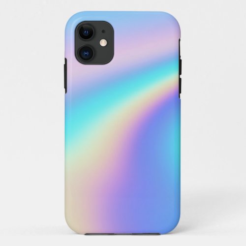 Custom Unicorn Holographic  Pastel rainbow modern iPhone 11 Case