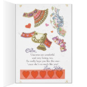 Custom Unicorn Paper Doll Birthday Card (Inside (Right))