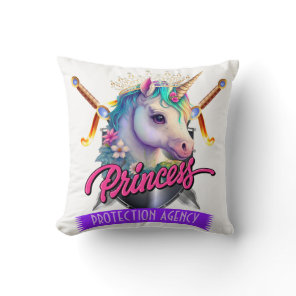 Custom Unicorn Princess Protection Agency Father T Throw Pillow