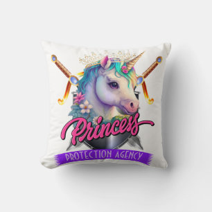 Custom Unicorn Princess Protection Agency Father T Throw Pillow