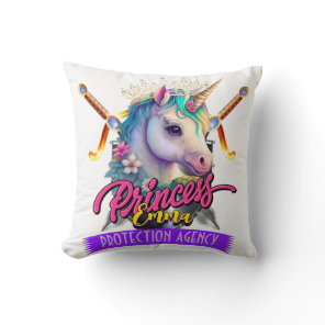 Custom Unicorn Princess Protection Agency Father T Throw Pillow