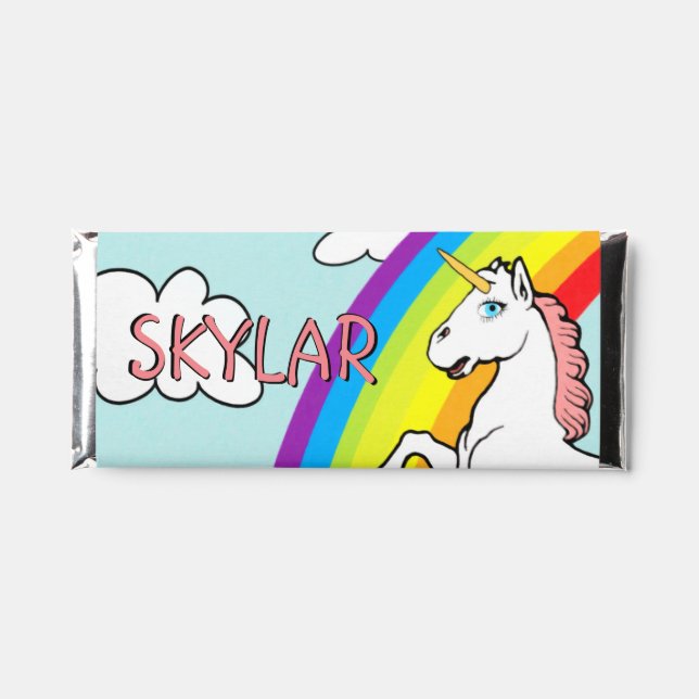 Custom Unicorn Rainbow Hershey bar favors (Front)