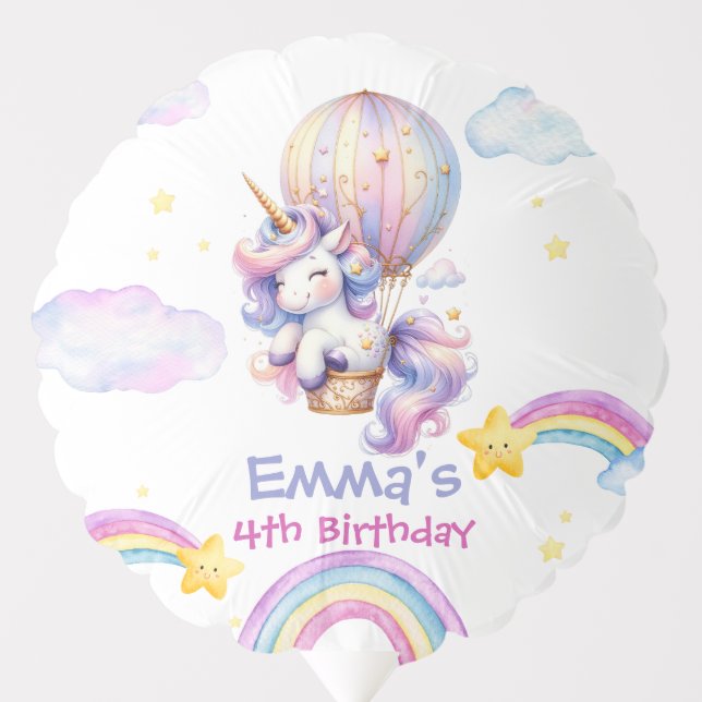 Custom Unicorn-Themed Air-Filled Balloon (Front)