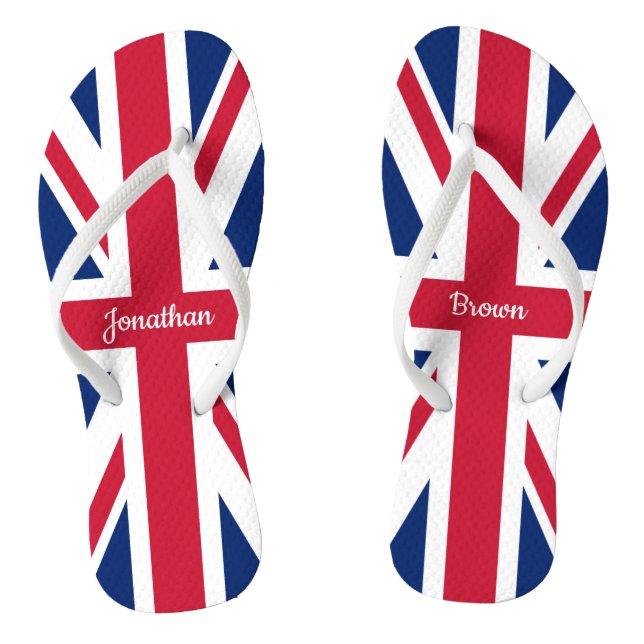 Custom Union Jack British Flag Flip Flops (Footbed)