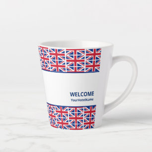 Custom Union Jack Hotel Latte Mug