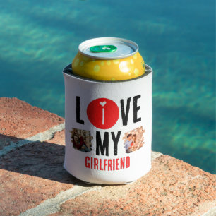 Custom Unique 2 photo Collage I Love My Girlfriend Can Cooler