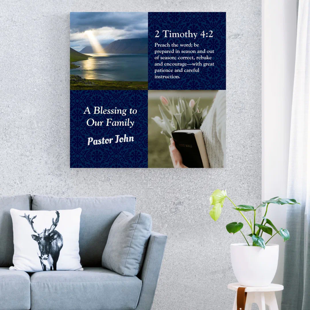 Custom Unique Christmas Gifts for Pastors Blue Canvas Print (Unique Christmas Gifts for Pastors)