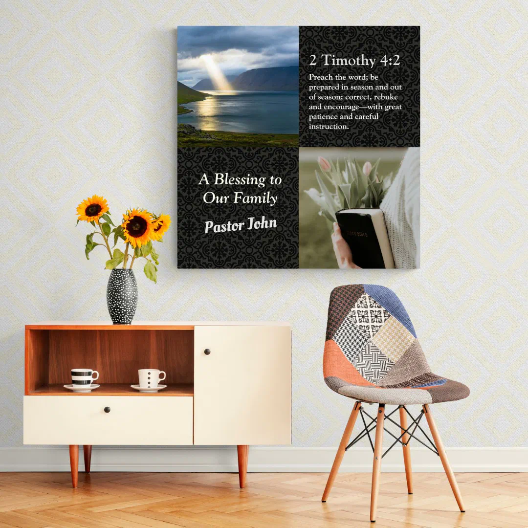 Custom Unique Christmas Gifts for Pastors Gray Canvas Print (Unique Christmas Gifts for Pastors)