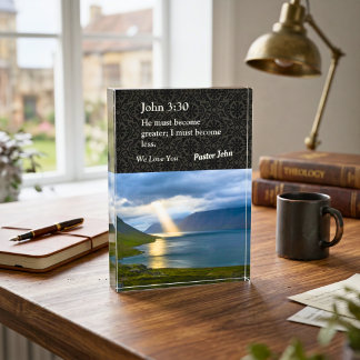 Custom Unique Christmas Gifts for Pastors Gray Photo Block