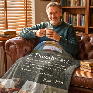 Custom Unique Christmas Gifts for Pastors Gray Sherpa Blanket