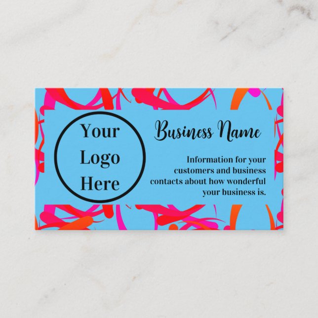 Custom Unique Colorful Abstract Business Card (Front)