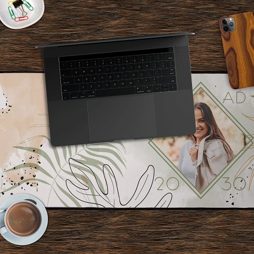 Custom Unique Graduate Keepsake Abstract Floral Desk Mat