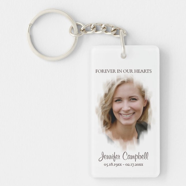 Custom Unique Personalized Classic Photo Memorial Keychain (Front)