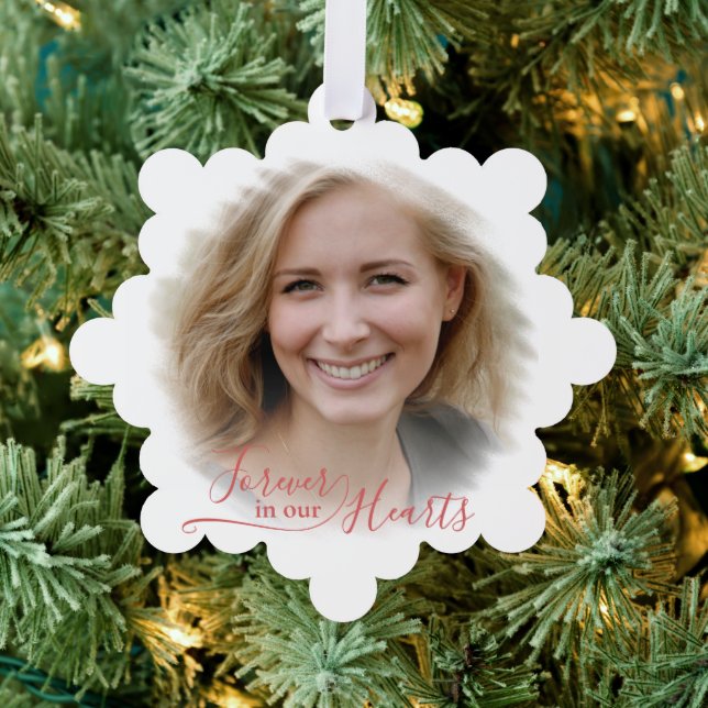 Custom Unique Personalized Classic Photo Memorial Ornament Card (Insitu (Tree))