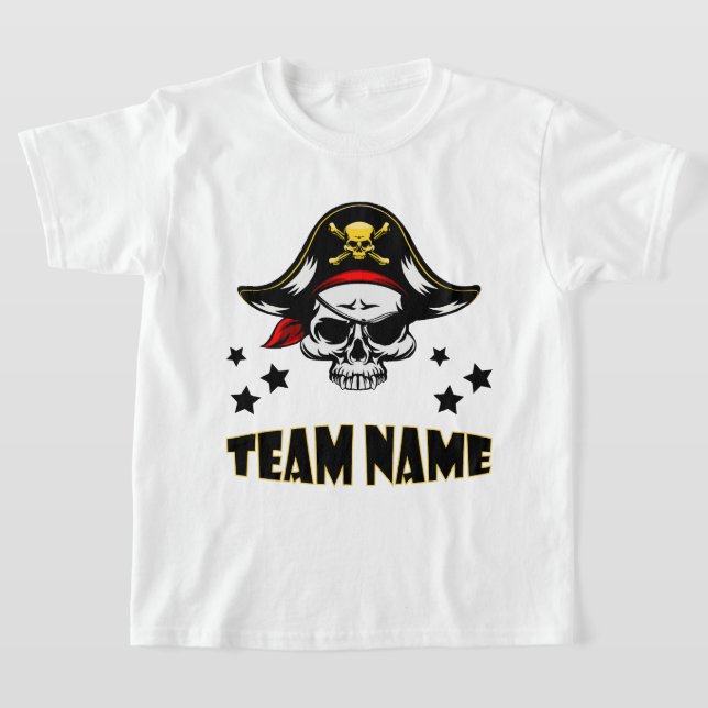 Custom Unique Personalized Kids Pirate T-Shirt (Laydown)