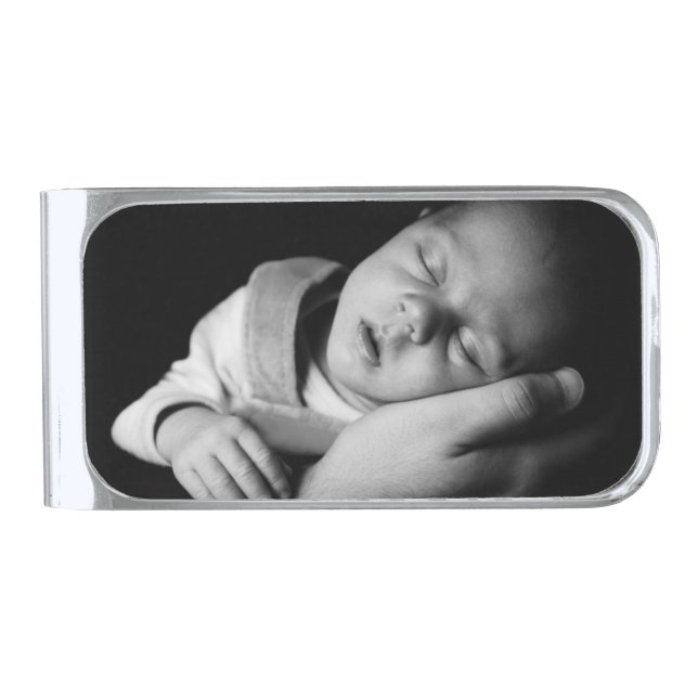 Custom Unique Personalized Silver Finish Money Clip (Front)