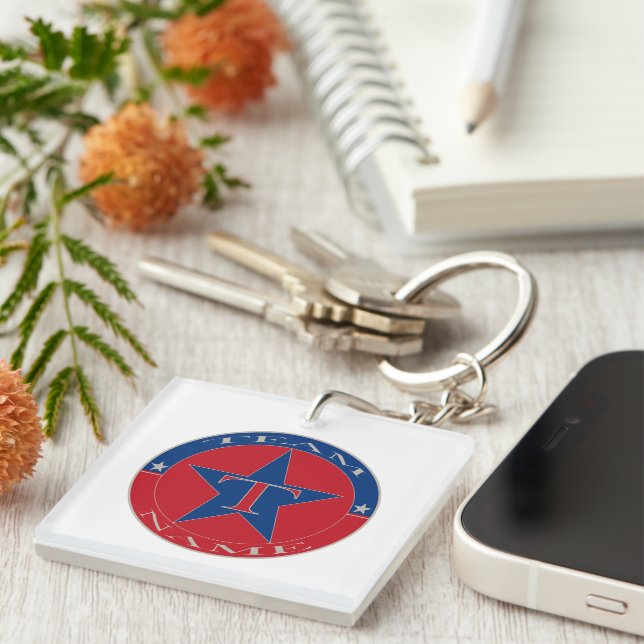 Custom Unique Personalized Team Name Keychain (Front Right)