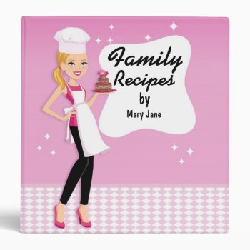 Custom Unique Retro Family Recipe Binder by ArtbyMonica at Zazzle
