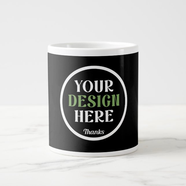custom, unique, sleek & minimalist giant coffee mug (Front)