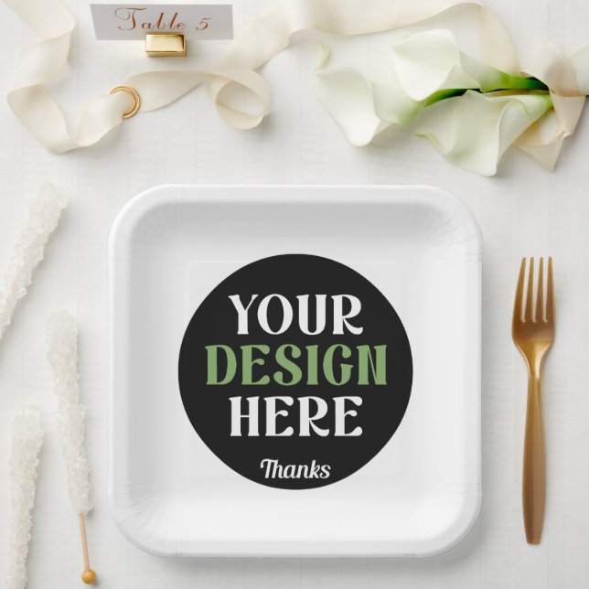 custom, unique, sleek & minimalist hershey®'s kiss paper plates (Wedding)
