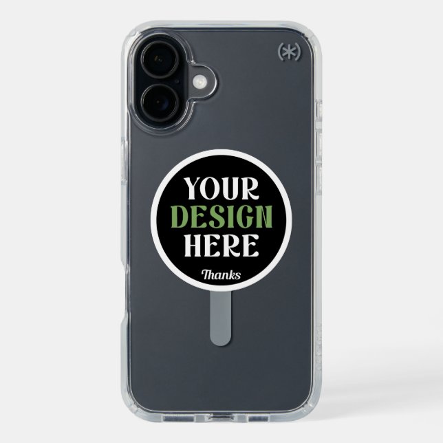 custom, unique, sleek & minimalist hershey®'s kiss speck iPhone case (Front (Black))