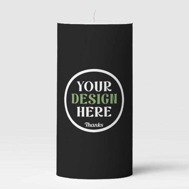 custom, unique, sleek & minimalist pillar candle (Front)