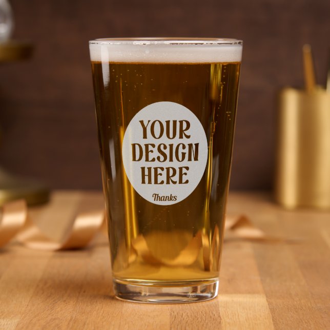 custom, unique, sleek & minimalist pint glass (Party)