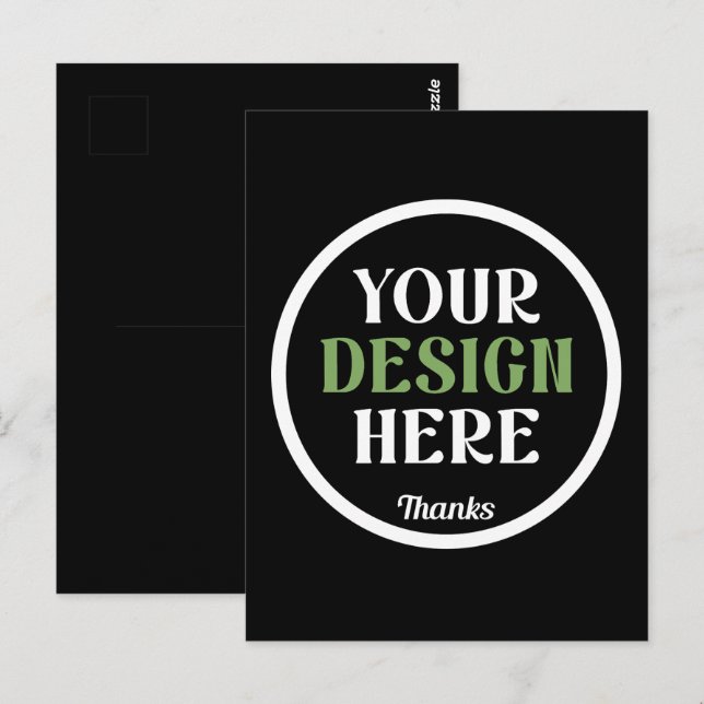 custom, unique, sleek & minimalist postcard (Front/Back)