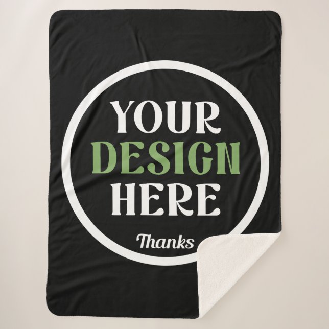 custom, unique, sleek & minimalist sherpa blanket (Front)