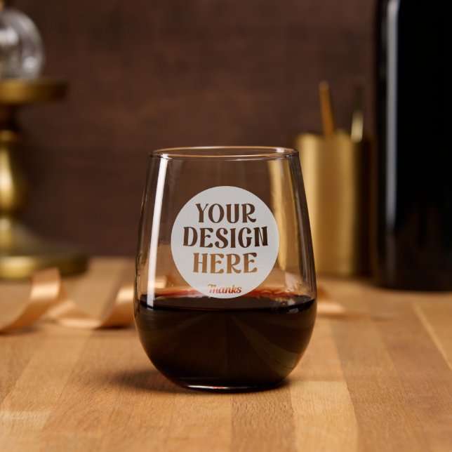 custom, unique, sleek & minimalist stemless wine glass (Party)