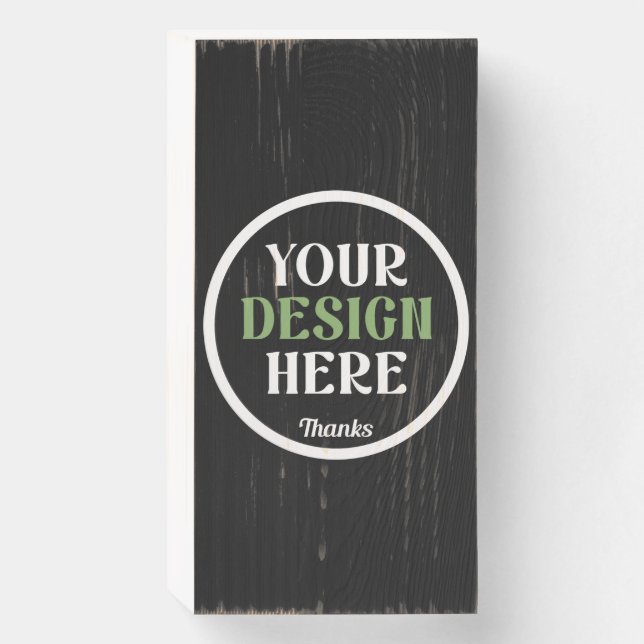 custom, unique, sleek & minimalist wooden box sign (Front Vertical)