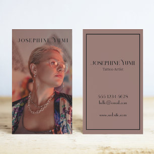 Custom Unique Vertical Photo Headshot Freelance  Business Card