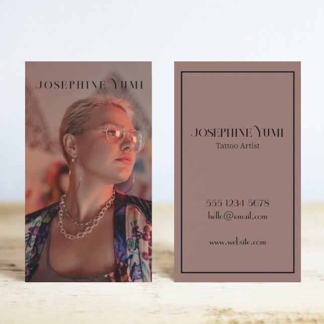 Custom Unique Vertical Photo Headshot Freelance  Business Card (Creator Uploaded)