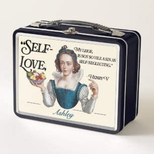 Custom Unique Vintage Elegant Self-Love Quote Metal Lunch Box