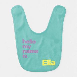 Custom Unisex Baby Bib – Minimal Purple Blue 