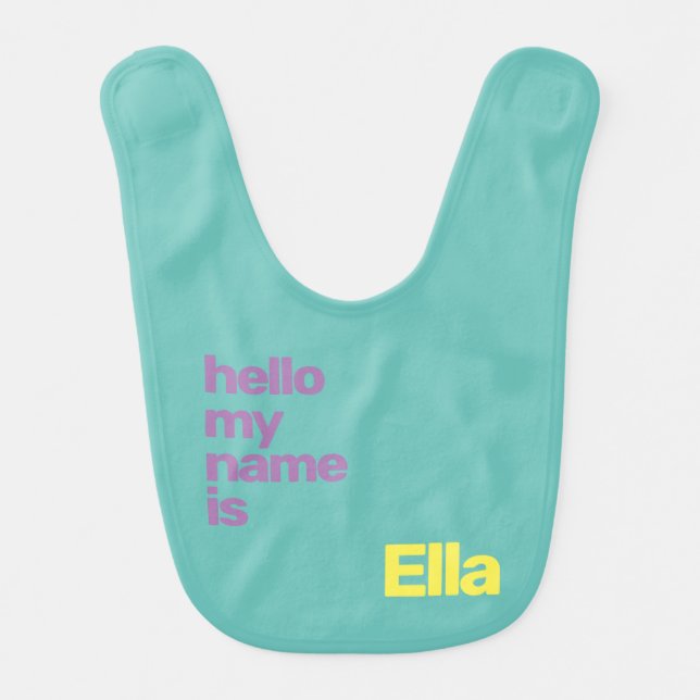 Custom Unisex Baby Bib – Minimal Purple Blue  (Front)