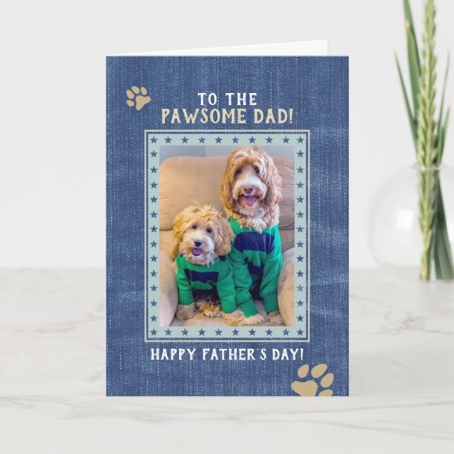 Custom Unisex Dog Photo Father's Day Card - fdudgb (Front)