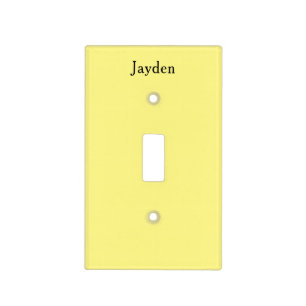 Custom Unisex Name Baby Kid's Yellow Single Light Switch Cover