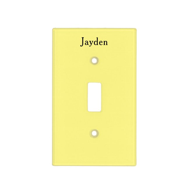 Custom Unisex Name Baby Kid's Yellow Single Light Switch Cover (Front)